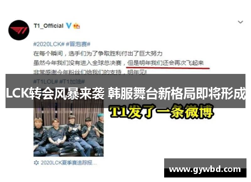 LCK转会风暴来袭 韩服舞台新格局即将形成